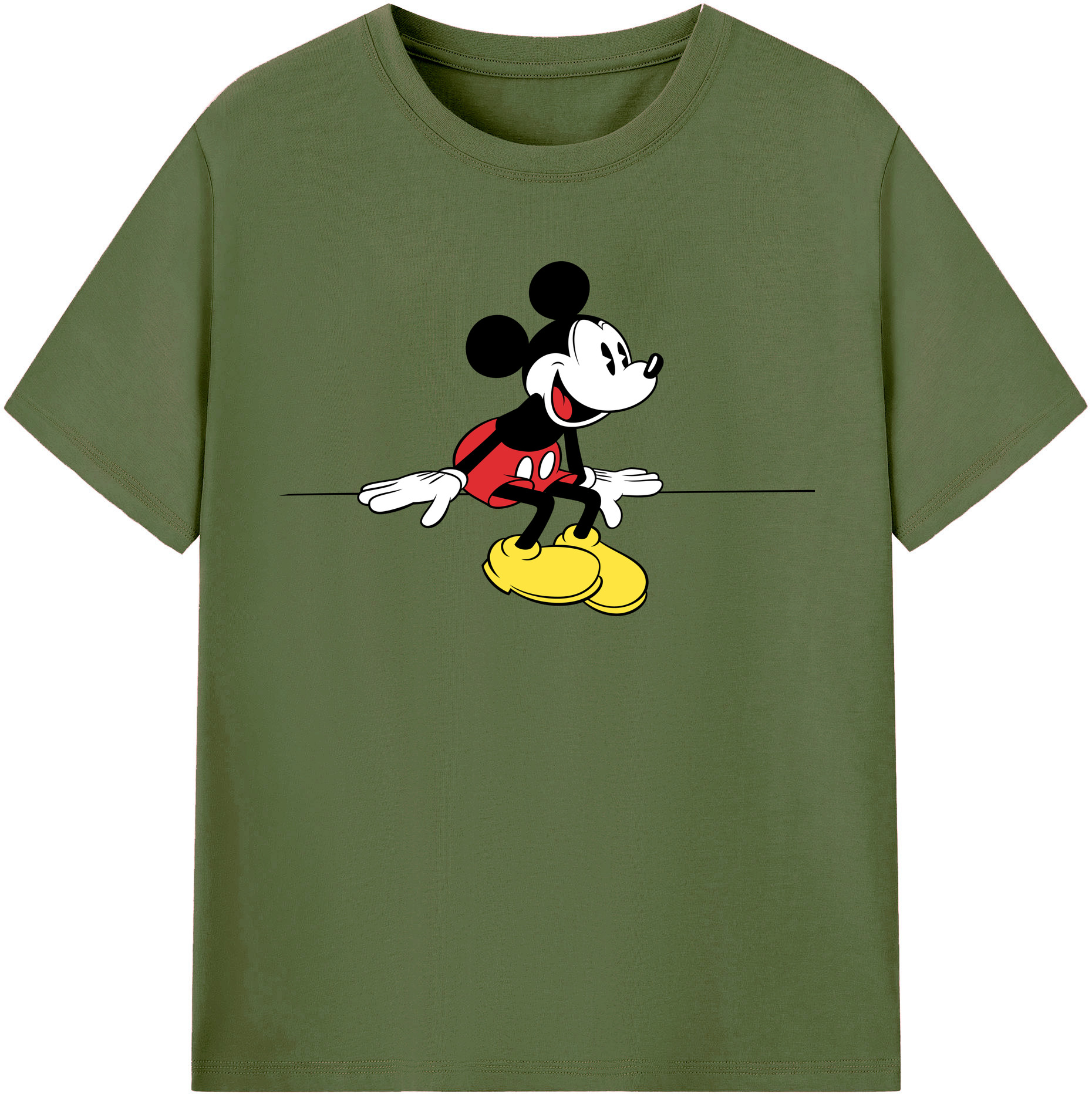 （画像用） ミッキーマウス Mickey Mouse 綿100％半袖Tシャツ（フロントプリント）